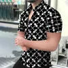 Мужские повседневные рубашки высококачественный короткий рукав Hawaii Plus Size Men Shirt Fancy Digital Printed Shirten