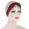 Forehead Cross Muslim Women Turban Stretch Inner Hijabs for Chemo Caps Ready To Wear Head Scarf Under Bonnet Hat Arabic Headwear