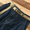 Męskie dżinsy 2023 Stretch Metal Belt Streetwear Denim Spodnie worka odzieży dla mężczyzn spodnie