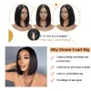 Synthetic Wigs Straight short Bob V Part Human Hair For Women Shape Brazilian Glueless Wig No Leave Out 230807