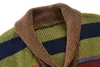 Maglioni da uomo Moda Maglione cardigan con collo a V da uomo Slim Fit Cable Knit Patchwork Maglione da uomo a maniche lunghe in lana merino 230807