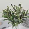 装飾的な花人工緑の葉オリーブブランチ偽造植物Pography Propograps Home Garden Wedding Party Silk Decor
