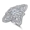 Alianças de Casamento 1 5 Carat DE Color Oval Diamond 925 Silver Ring Bands Presente de Aniversário Jóias Finas Acessórios 230808
