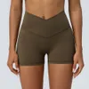 Yoga shorts ribber dames sport naadloze cross taille broek running fitness rekbare gym ondergoed training korte leggings