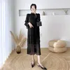 Maternity Dresses 2023 Spring New Korean Fashion Maternity Long Dresses Sweet Pleated Loose Clothes for Pregnant Women Pregnancy Clothing HKD230808