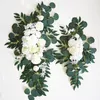 Decorative Flowers Yan Artificial Country Wedding Arch Swag For Drapes DIY White Blue Ceremony And Reception Backdrop Decoration