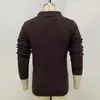 Erkek Sweaters Erkek Stand Yakası Örme Ceket Uzun Kollu Sweater Hırka Ceket Düz Renk Kalın Sıcak Gündelik Kahverengi Sweatercoat 230807