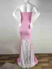 Maternity Dresses Maternity Dresses For Photo Shoot Shoulderless Stretchy Pink Cotton Pregnant Long Dress Gown Jersey Pregnancy Clothes Plus Size HKD230808