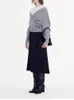 Pulls pour femmes gris col en v recadrée pull en laine irrégulière manteau 2023 automne hiver dames tricot lâche à manches longues pull tricoté haut