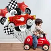 Black White Racing Car Theme Inflatable Number Balloons Vehicle Baby Shower Kids Boys Birthday Party Decoration Supplies HKD230808