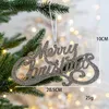 2pcs Glitter Mutlu Noel Mektubu Tahtası Kolye Noel Ağacı Süsleri DIY Plastik Yapışkan Toz Noel Ağacı Ev Dekoru L230620