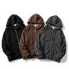 Men's Jackets Extfine 5XL Men Women Solid Color Zipper Hoodies Autumn Waffle Man Hooded Sweatshirts Jackets Male Casual Baggy Hoodies Top 230807