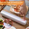 Andra köksverktyg Fixing Foil Cling Film Wrap Dispenser Food Cutter Plastic Sharp Storage Holder Tool Accessories 230807