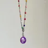 Pendentif Colliers Mode Lettre Perle Clavicule Chaîne Collier Unique Coloré Dopamine Doux Cool Ras Du Cou Bijoux F19D