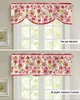 Curtain Winter Christmas Lights Flowers Window Living Room Kitchen Cabinet Tie-up Valance Rod Pocket