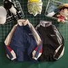 Mannen Jassen Hip Hop Heren Windjack Lente Patchwork Kleurblok Sportkleding Jas Mode Losse Dunne College Jassen 230807