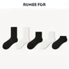 Chaussettes femme 3 types de longueur 70% coton fait à la main désossé dans les couleurs blanc noir VERLENA printemps automne style coréen manchette côtelée