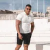 Erkek Tişörtleri Kaslar Erkekler Spor Gömlek Yaz Kavuz Kısa Kollu T-Shirt Fitness Tayt Çalışan Eğitim Giysileri