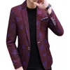 Herrdräkter 2023 Rose Print Single Suit Jacket Casual Fashion Youth Small