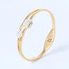 Bangle Luxury Designer Women's Bracelet Stainless Steel Spring Claps Bangles Cut Cubic Zirconia Crystal Wedding Jewelry