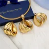 Ensembles de bijoux de mariage Dubai Set pour femmes collier et boucles d'oreilles pendentif avec tour de cou cuivre brésilien africain dame fête mariages cadeaux 230808