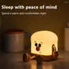 Night Lights Cartoon Bread Light Portable Toast Kids Lamp Phone Holder Build-in Battery 1200mAh For Student Dormitory