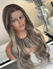 Brazilian Human hair Custom Color Milk tea grey 150% 13*4 Lace front Wig