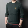 Мужские свитеры высококачественные брендовые дизайнерские вышивающие свитера с длинным рукавом мужчина O Sece Pullover Осень зимняя классическая модная вязание 2022 Новый J230808