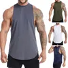 Herrtankstoppar män Vest Löst fit o-hals ärmlös fast färgmask Fitness Gym Träning Underkant Bodybuilding Running