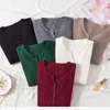 Kobiety swetry z długim rękawem jesienne zima zimowa v szyja guziki rozciągliwy pullover koreański sweter femme Jersey Knitted Pull Jumper ubrania