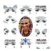 Nail Art Decorations Rhinestone Festival Face Jewels Sticker Fake Tattoo Stickers Body Glitter Tattoos Gems Flash For Music Party Ma Dhwxn