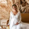 Maternity Dresses Lace White Maternity Dresses For Baby Shower Sexy Pregnancy Photo Shoot Maxi Gown Pregnant Women Party Wedding Photography Props HKD230808