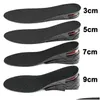 Shoe Parts Accessories Height Increase Insoles Air Shoes Cushion Lifts Inserts Men Women 3 9Cm Variable Insole Adjustable Cut Foot Pad 2206