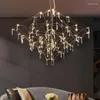 Chandeliers Modern Crystal Chandelier For Dinning Room Decoration Supension Hanging Light Nordic Designer Living Lamp