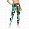 Leggings pour femmes Sport femmes taille haute 3D fleur rose imprimé pantalons de Yoga vêtements de sport Femme Legging entraînement Legins dames Leggins Sexy