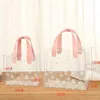 Sacs de rangement Transparent PVC clair sac fourre-tout grande capacité voiture cousu en plastique cosmétiques Shopping gelée cadeau peut accessoires 2023