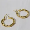 Hoop Earrings 2023 Trending For Women Gold Color 57 MM Statement Female Ear Accessories Jewelry Party Gift