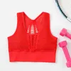 Roupa de ioga sutiã esportivo de cor pura sutiãs de fita elástica para mulheres sem