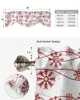 Curtain Christmas Winter Red Snowflakes Window Living Room Kitchen Cabinet Tie-up Valance Rod Pocket