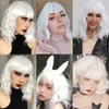 Synthetic Wigs Long Curly Wavy Platinum Blonde White Lolita Hair Wig with Bangs for Women Cosplay Party Halloween Heat Resistant 230807