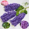 Decorative Flowers Wreaths 12pcs/Artificial Wisteria False Violet Ceiling Flower Rattan Wedding Family Garden el Corridor Living Room Office Decoration 230808