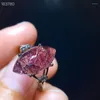 Cluster Anneaux Naturel Violet Super Seven 7 Rouge Lepidocrocite Quartz Anneau Réglable 16.3/9mm Mode Perle Femmes Bijoux