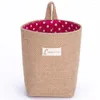 Storage Baskets 1 Piece Of Cotton And Desktop Basket Wall Bag Behind The Door Jute 13x10cm