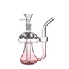 Uniqe Dab Rig Hookahs Bongs En Verre De Champignon En Verre Fabriqué À La Main 14mm Joint Femelle Recycleur Ash Catcher Bong Avec Des Tuyaux De Brûleur À Huile En Verre Mâle