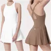 LL-210 Womens Yoga Outfits Ladies Golf Dresses Cheerleaders Tennis One Piece Dress Sleeveless Closed-Fitting Lined Shorts Fast Dry Breathable