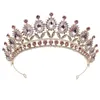 Hochzeits-Haarschmuck, wunderschöne rosa Kristall-Stirnbänder, Königin-Tiaras und Kronen, Braut-Haarband, Mädchen, Abschlussball, Party, Hochzeit, Haarschmuck, Zubehör 230808