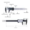 Vernier Calipers 0-150mmステンレススチールプラスチックバーニエキャリパーLCDデジタルキャリパー6インチ機器深度測定ツール230807