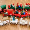 Navidad tren forma madera Natale decoración Santa Claus oso Navidad chico juguetes regalo de madera hogar ornamento Navidad Año Nuevo L230620