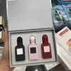 Conjunto de perfume rosa de designer de alta marca 12ml 3 pçs kit de perfume fabuloso cereja 3 em 1 spray rosa natural spray duradouro para mulher e homem com caixa de presente