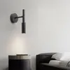 Candeeiro de parede quarto minimalista luzes LED fundo ajustável sala de estar estudo leitura candelabro branco preto lâmpadas